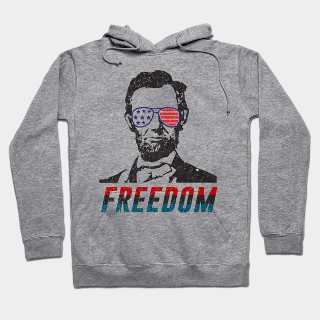 Hipster Abraham Lincoln in Sunglasses - Freedom Hoodie by StudioGrafiikka